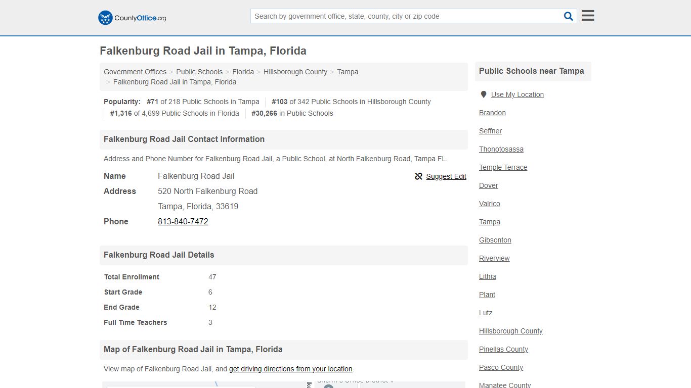 Falkenburg Road Jail - Tampa, FL (Address and Phone)